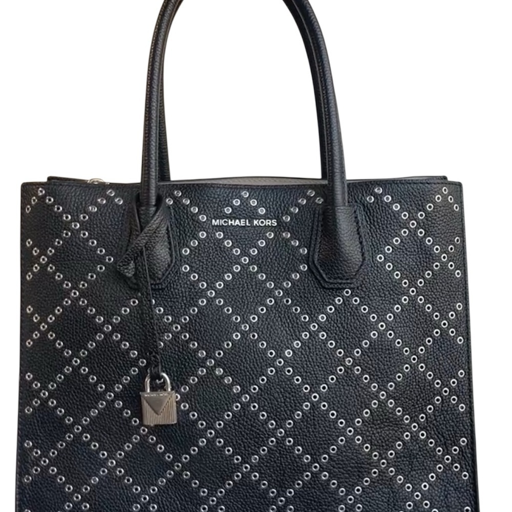 Michael Kors Black Tote with Silver Studs EUC - Picture 3 of 7